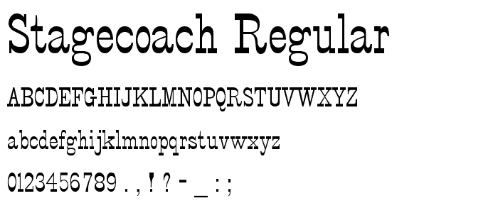 StageCoach Regular font